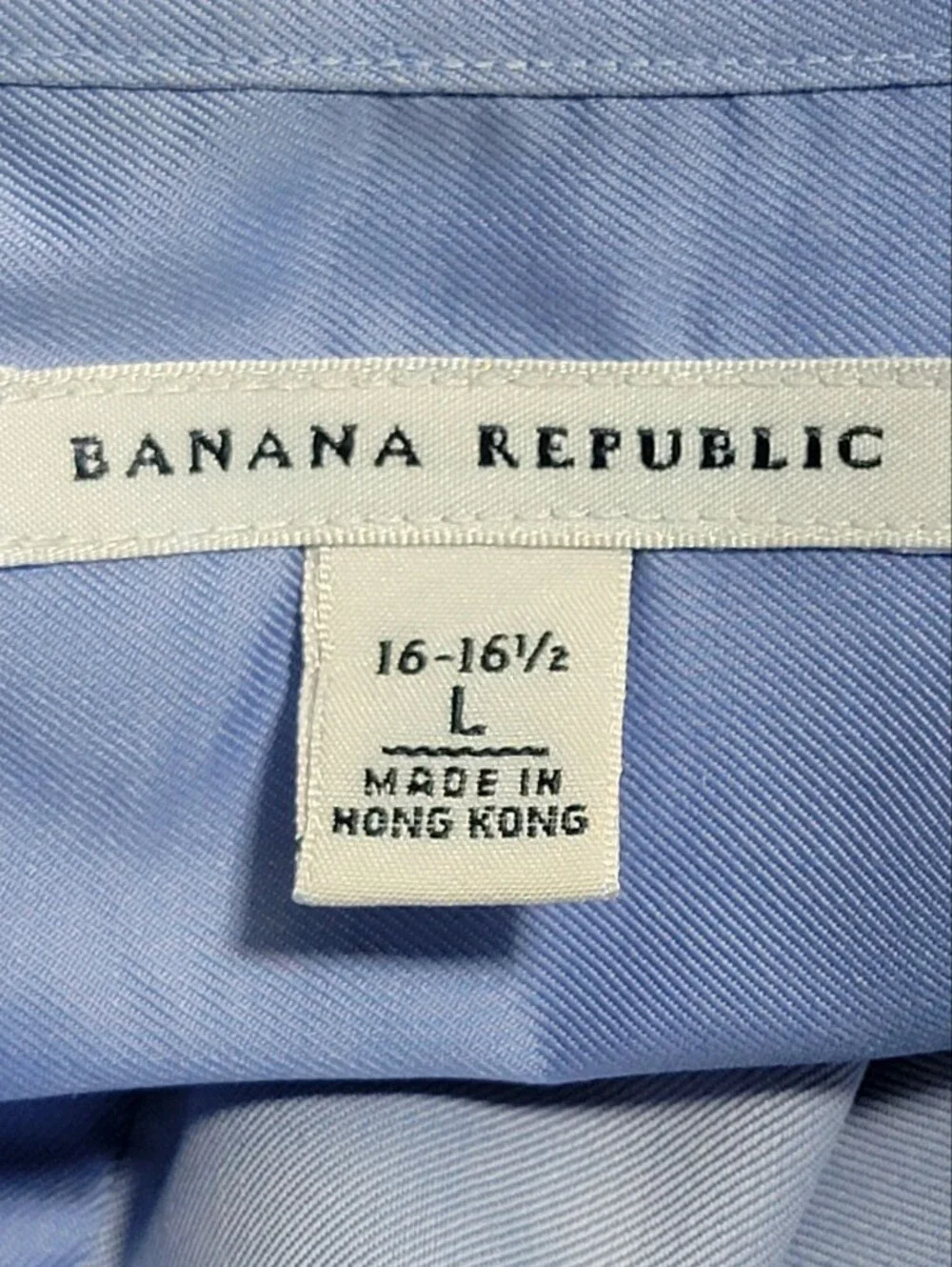 Banana Republic men's blue button down dress shirt size large neck 16-16 1/2 in
